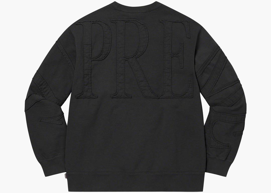 Supreme Tonal Applique Crewneck Black | Hype Clothinga