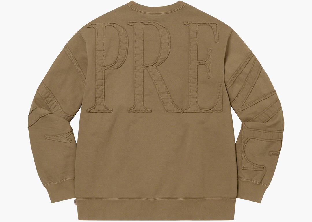 Supreme Tonal Applique Crewneck Olive Brown | Hype Clothinga