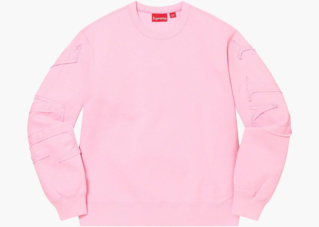 Supreme Tonal Applique Crewneck Pale Pink | Hype Clothinga