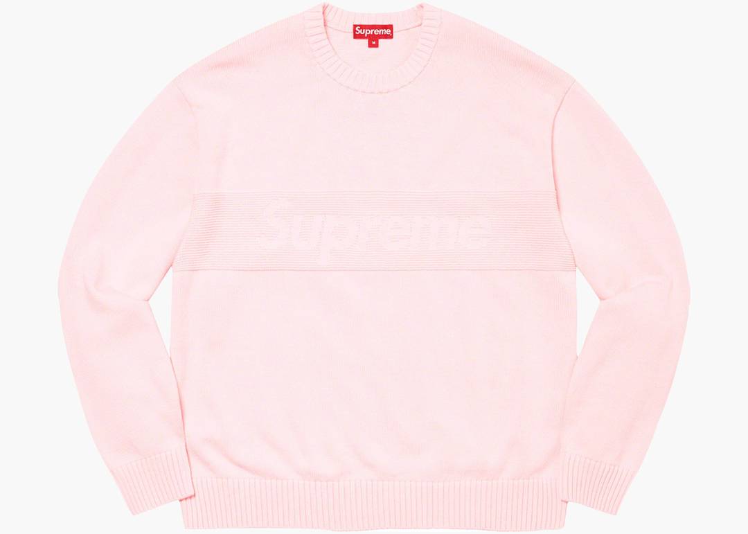 Supreme Tonal Paneled Sweater Pink | Hype Clothinga