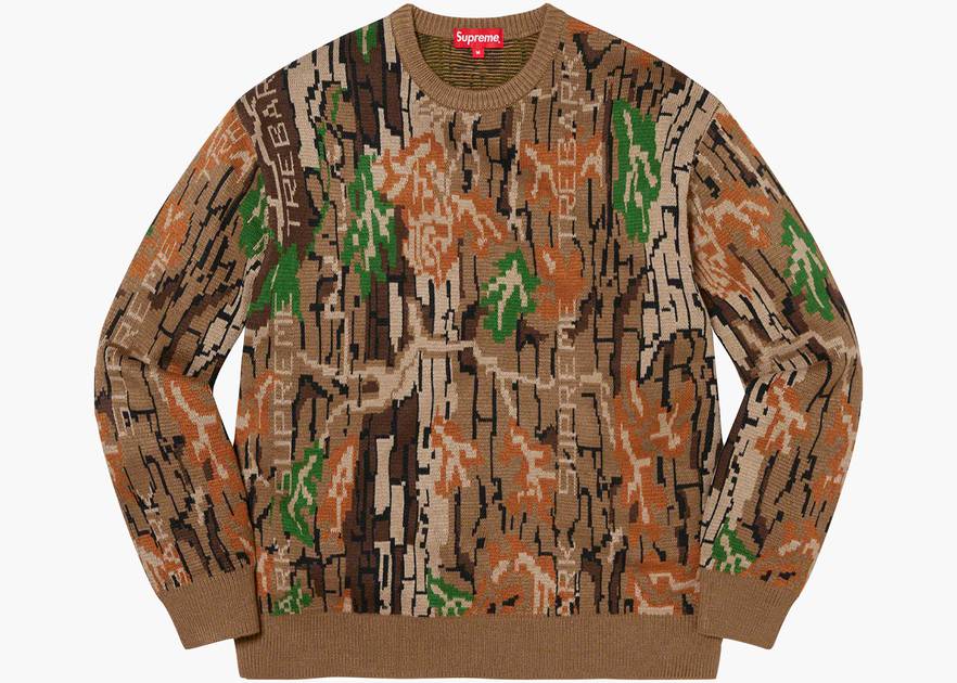 Supreme Trebark Camo Sweater Brown | Hype Clothinga