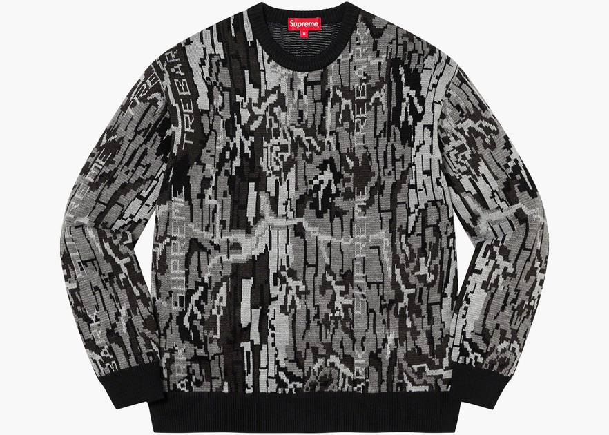 Supreme Trebark Camo Sweater Black | Hype Clothinga