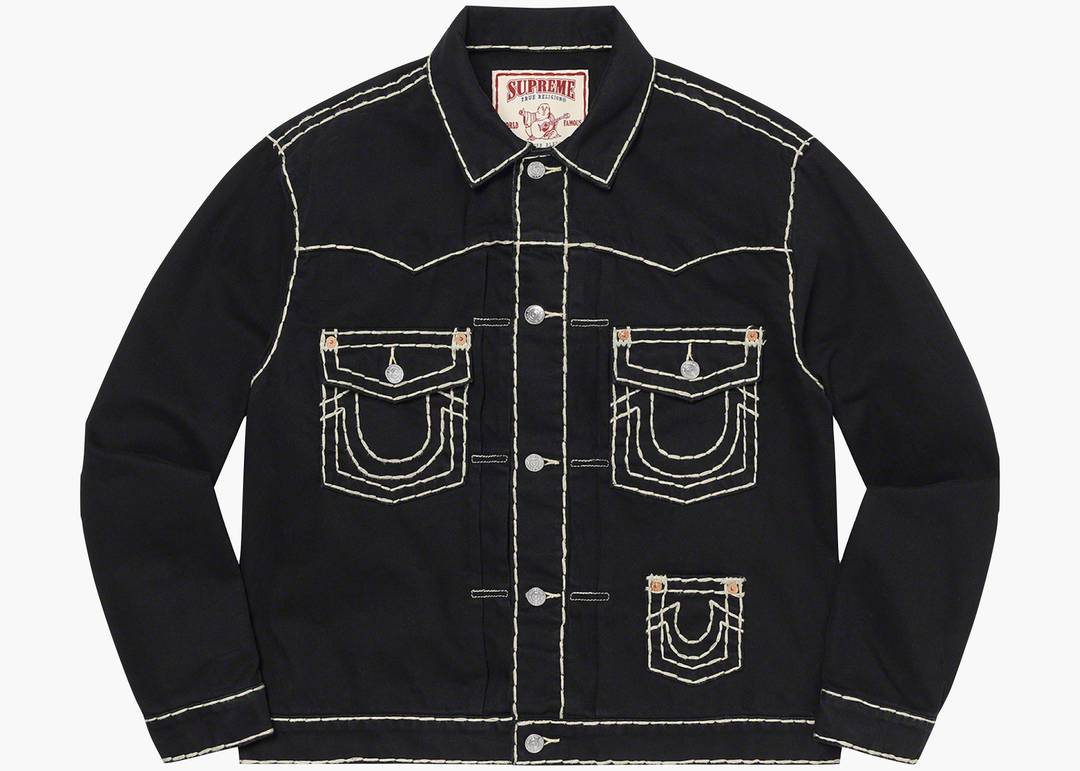 Supreme True Religion Denim Trucker Jacket Black | Hype Clothinga