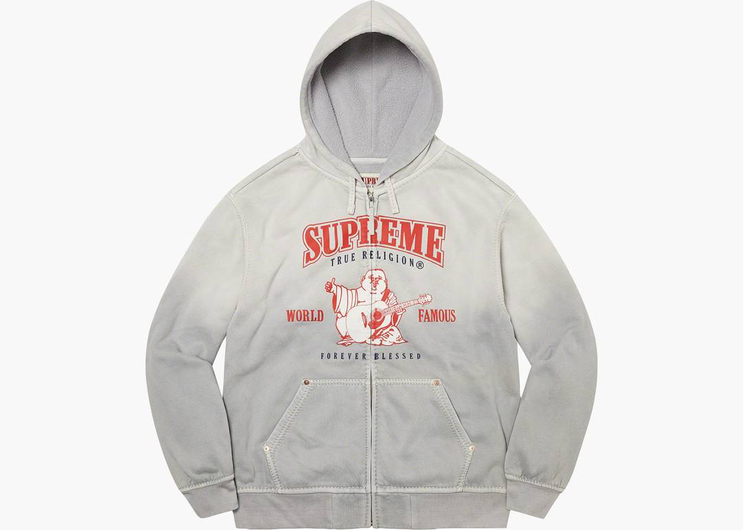 Buy Supreme x True Religion Zip Up Hooded Sweatshirt 'Light Grey' -  FW21SW38 LIGHT GREY