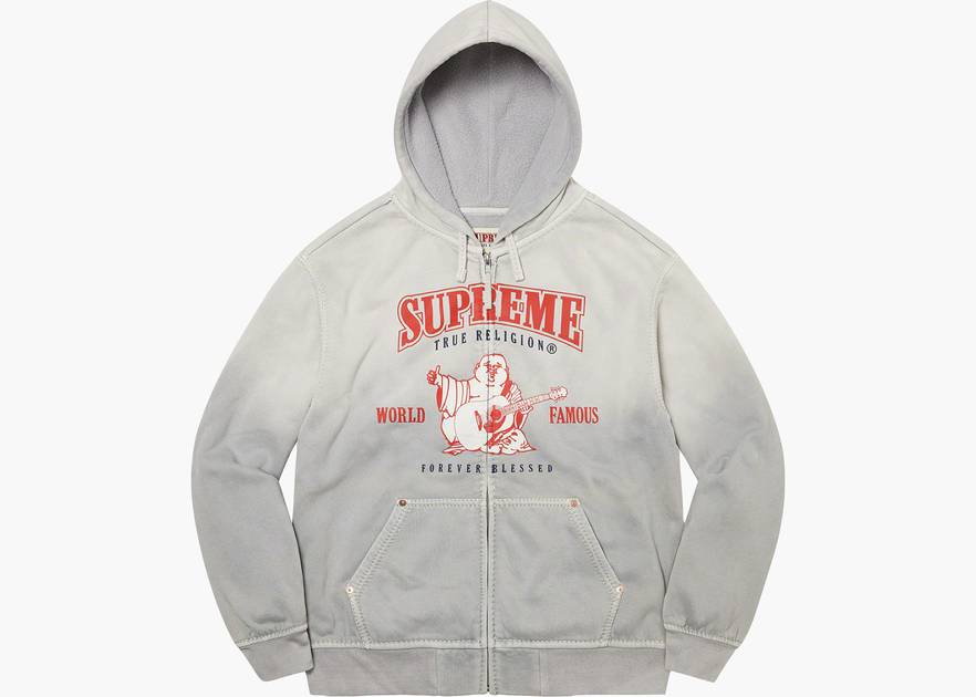 Supreme True Religion Zip Up Hooded Sweatshirt Light Grey Supreme True Religion Zip Up Hooded Sweatshirt Light Grey