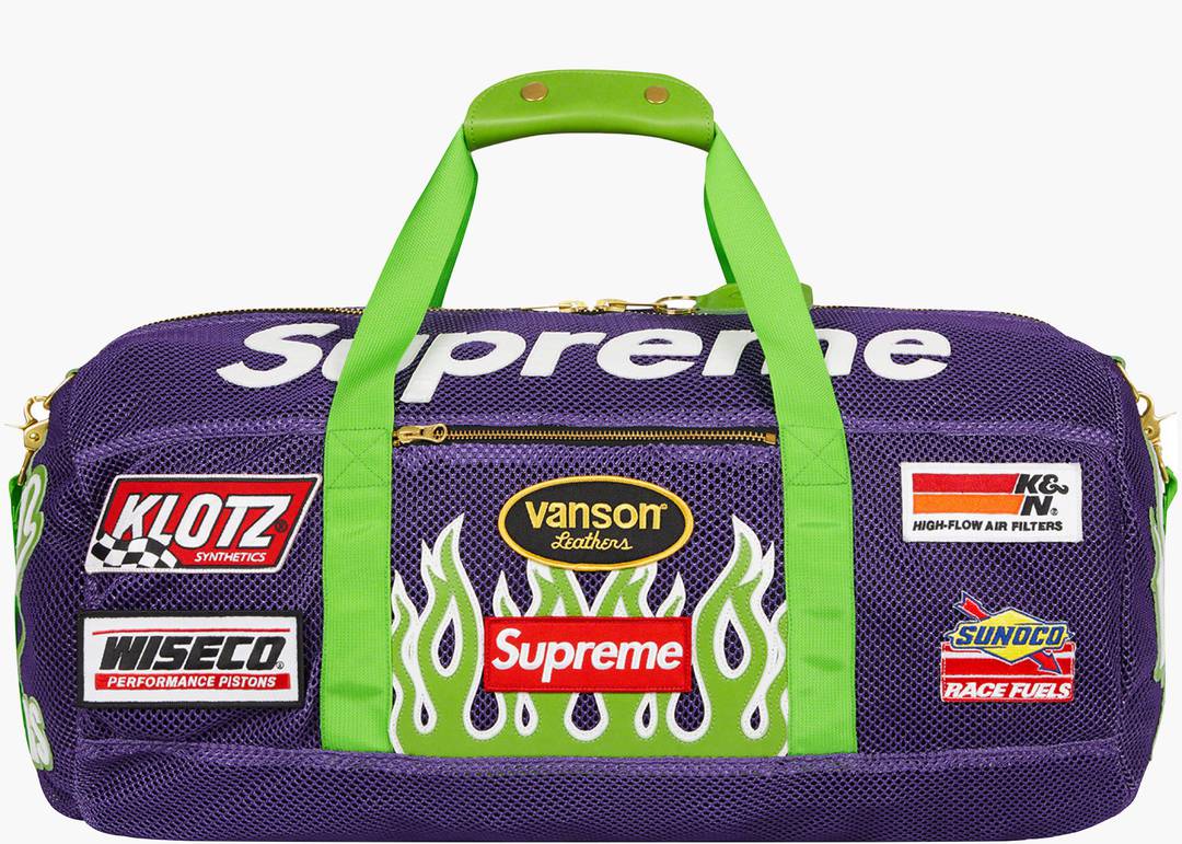 Supreme Vanson Leathers Cordura Mesh Duffle Bag Purple | Hype