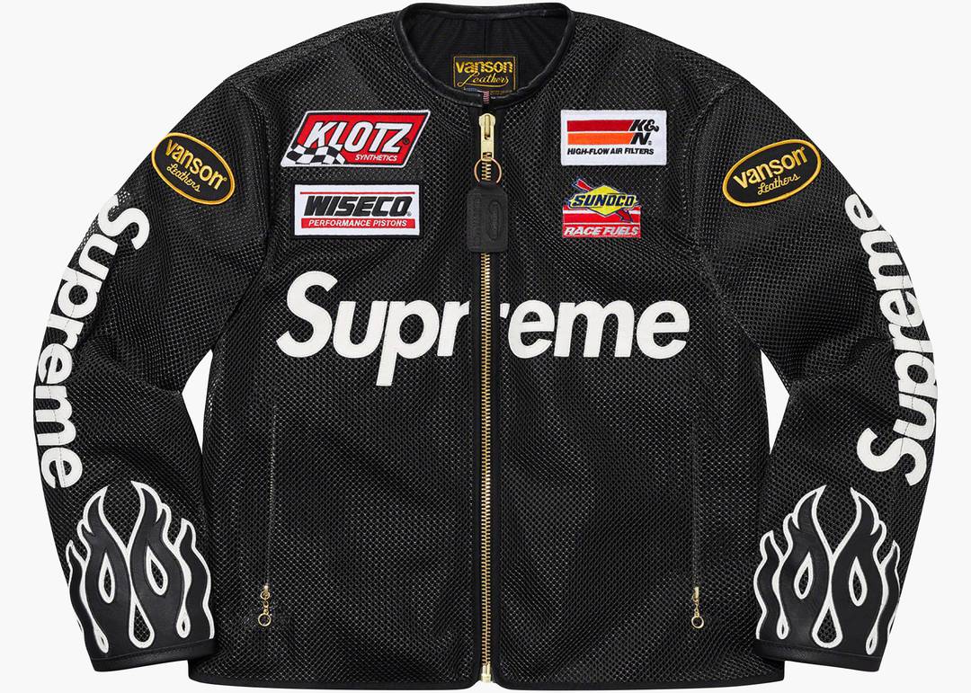 Supreme Vanson Leathers Cordura Mesh Jacket Black | Hype Clothinga