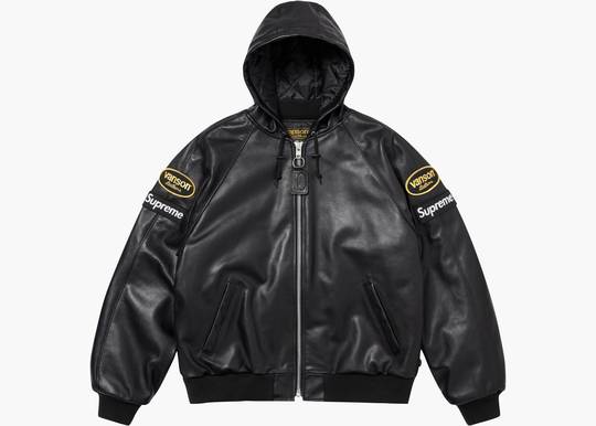 Supreme Vanson Leathers Hooded Work Jacket Black | Hype Supreme Vanson Leathers Hooded Work Jacket Black | Hype