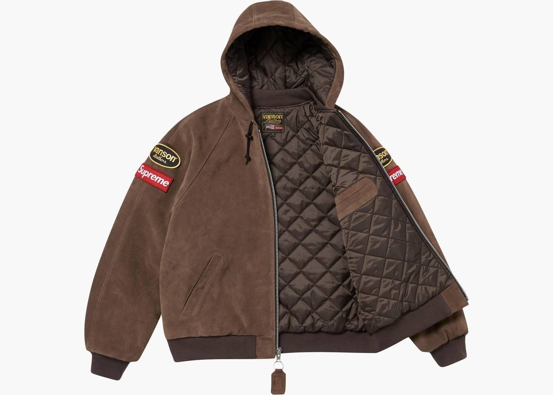 Supreme Vanson Leathers Hooded Work Jacket Suede | Hype Supreme Vanson Leathers Hooded Work Jacket Suede | Hype