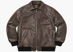 Supreme Vanson Leathers Worn Leather Jacket Brown