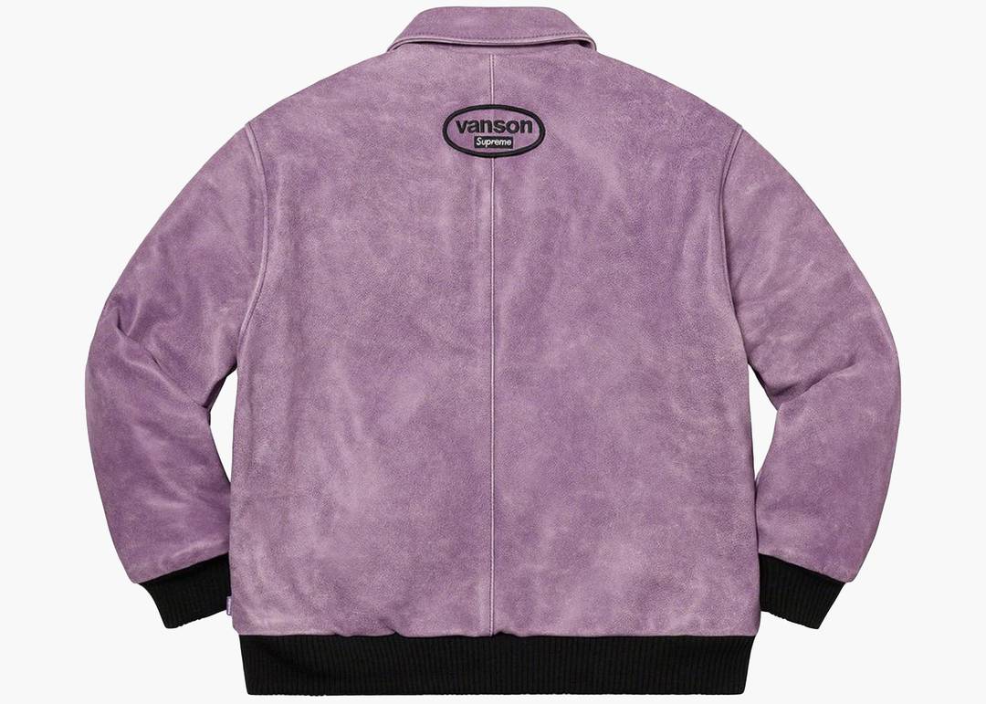 Supreme Vanson Leathers Worn Leather Jacket Dark Purple Supreme Vanson Leathers Worn Leather Jacket Dark Purple