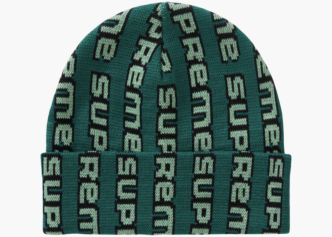 Supreme Vertical Logo Beanie Green