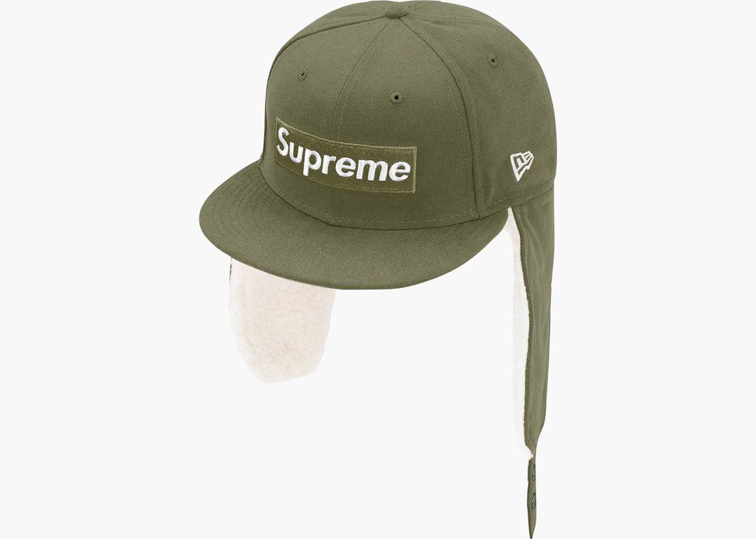 Supreme WINDSTOPPER Earflap Box Logo New Era Dark Olive | Hype