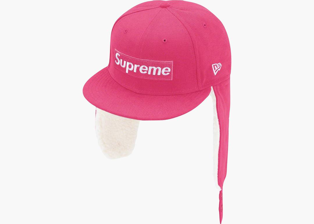 Supreme Earflap Box Logo New Era Pink | Hype Clothinga