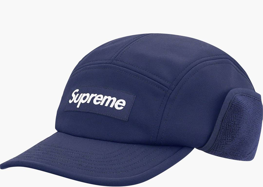 Supreme WINDSTOPPER Earflap Camp Cap Navy | Hype Clothinga