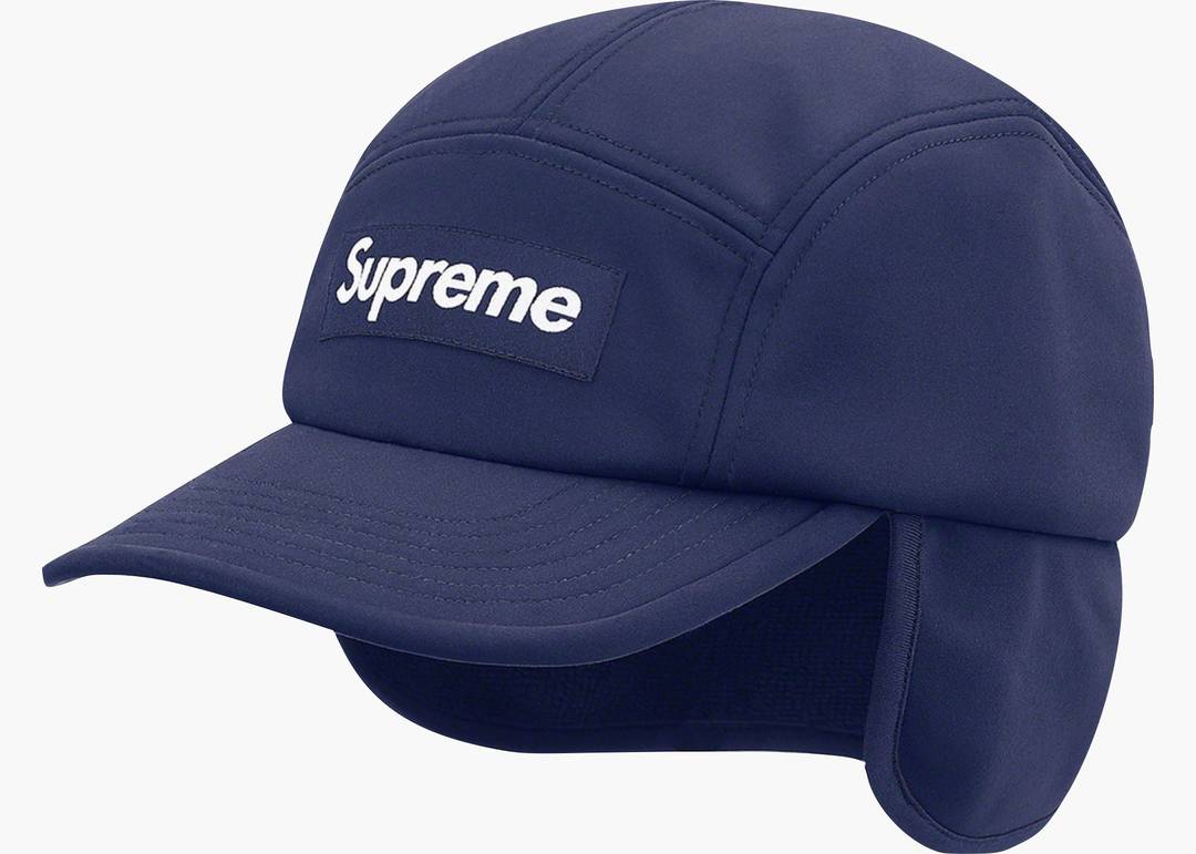 Supreme WINDSTOPPER Earflap Camp Cap Navy | Hype Clothinga