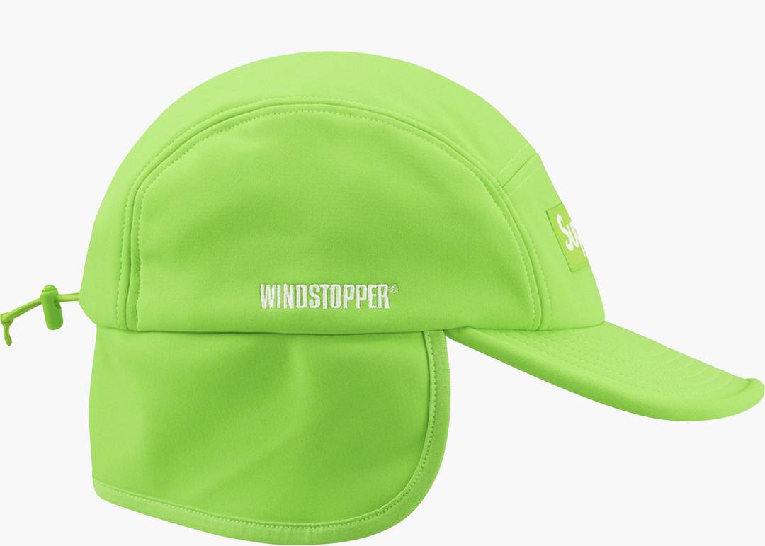 Supreme WINDSTOPPER Earflap Camp Cap Bright Green | Hype Clothinga