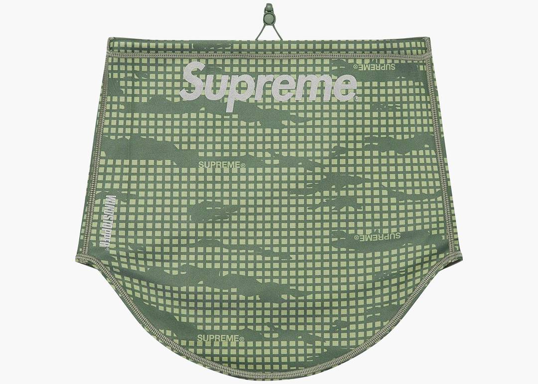 Supreme WINDSTOPPER Neck Gaiter Olive Grid Camo | Hype Clothinga