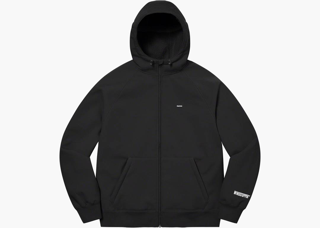 Supreme WINDSTOPPER Zip Up Hooded Sweatshirt (FW22) Black | Hype