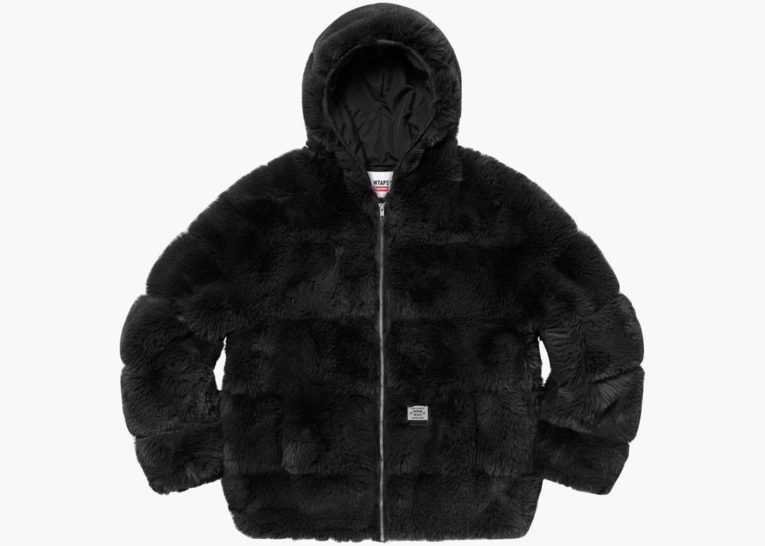 Supreme WTAPS Faux Fur Hooded Jacket Black | Hype Clothinga