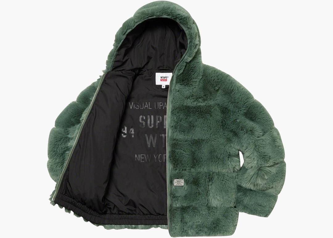 Supreme WTAPS Faux Fur Hooded Jacket Green | Hype Clothinga