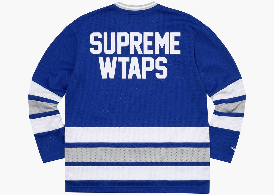 Supreme WTAPS Mitchell & Ness Hockey Jersey Blue | Hype Clothinga