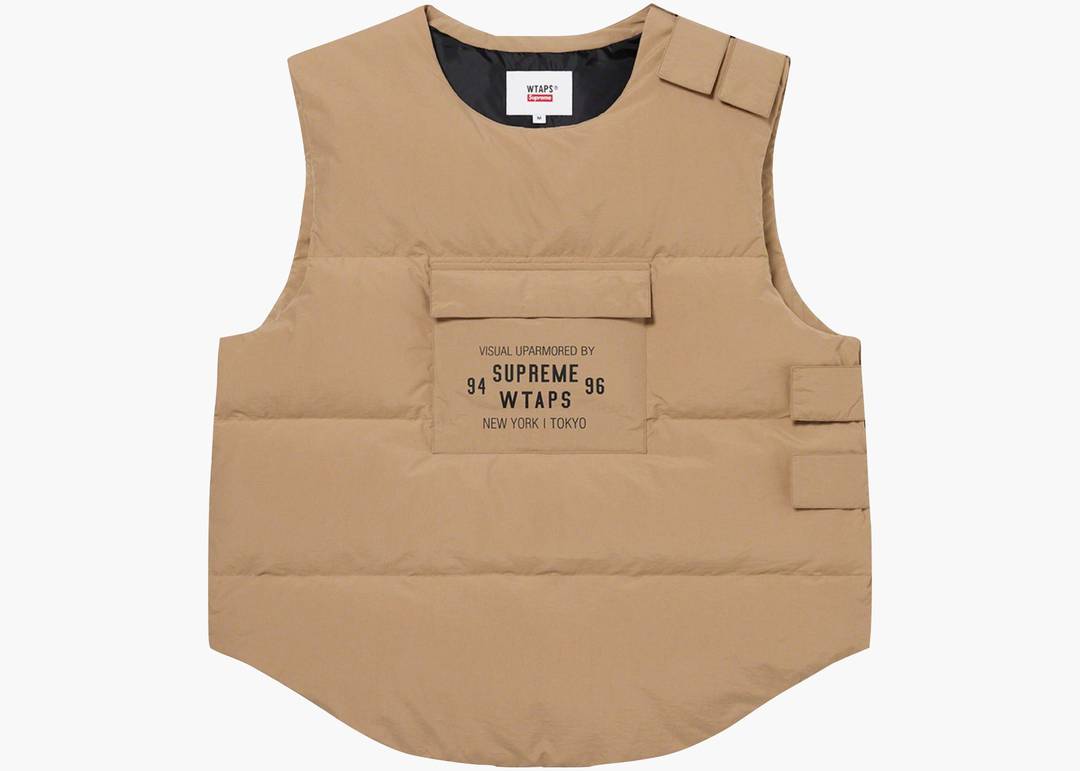 Supreme WTAPS Tactical Down Vest Tan   Hype Clothinga