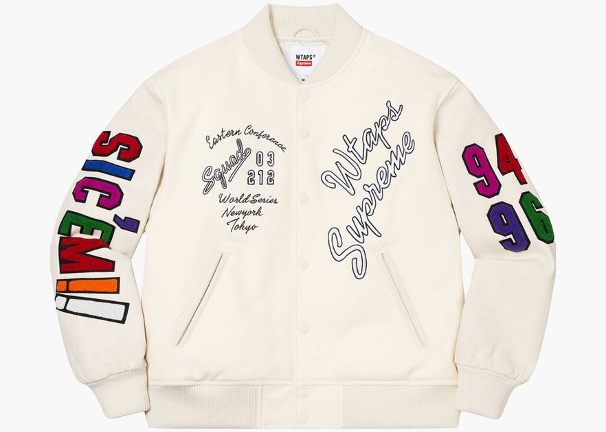 supreme wtaps varsity jacket M whiteメンズ