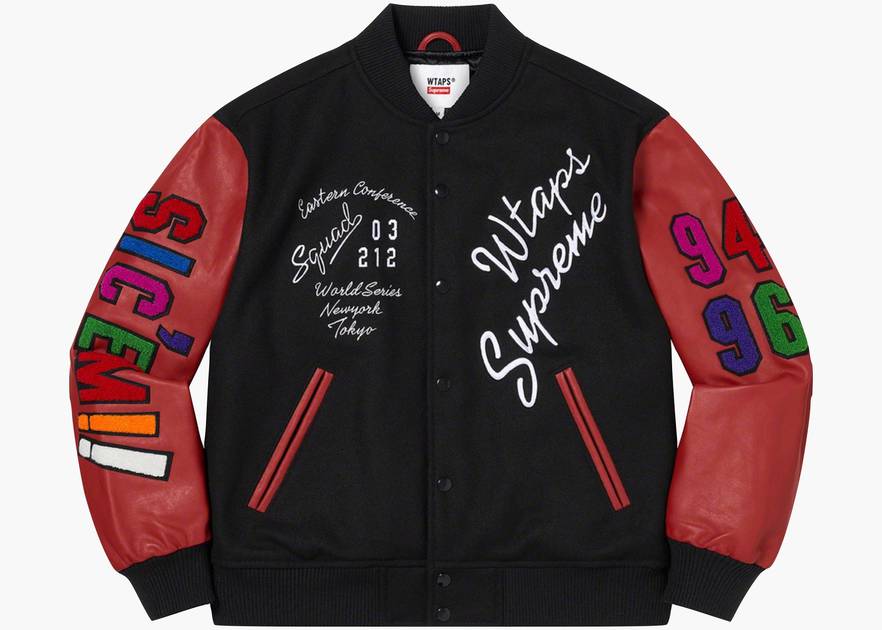 Supreme WTAPS Varsity Jacket Black | Hype Clothinga