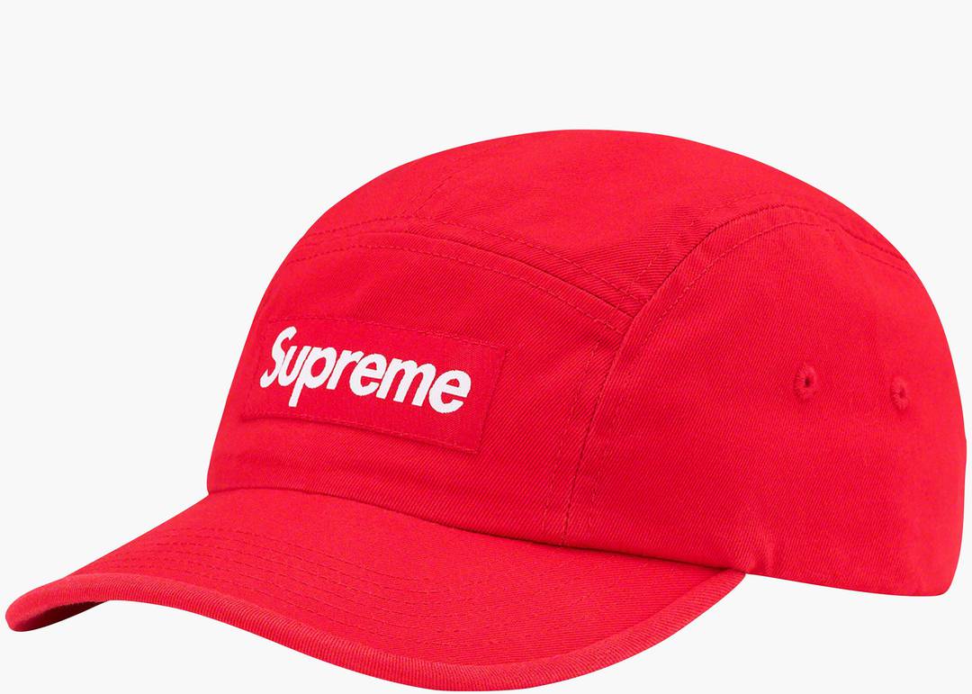 Supreme Washed Chino Twill Camp Cap Cap (SS22) Red | Hype Clothinga