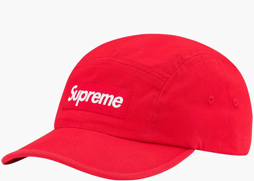 Supreme Washed Chino Twill Camp Cap Cap (SS22) RedSupreme Washed Chino  Twill Camp Cap Cap (SS22) Red - OFour