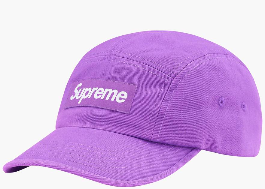 Supreme Washed Chino Twill Camp Cap Cap (SS22) Light Purple | Hype