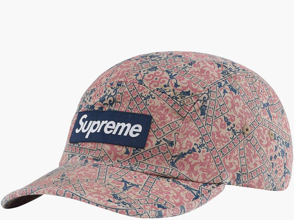 Supreme Washed Chino Twill Camp Cap Floral Cards