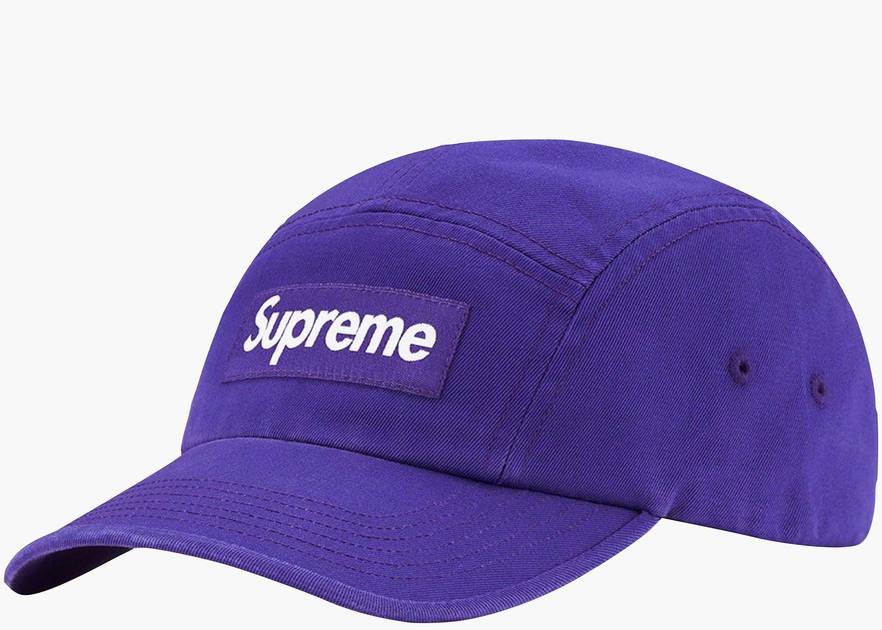 Supreme Washed Chino Twill Camp Cap (SS23) Purple | Hype Clothinga
