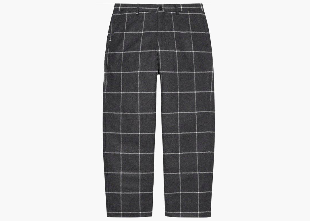 Supreme Windowpane Wool Trouser Black Window | Hype Clothinga