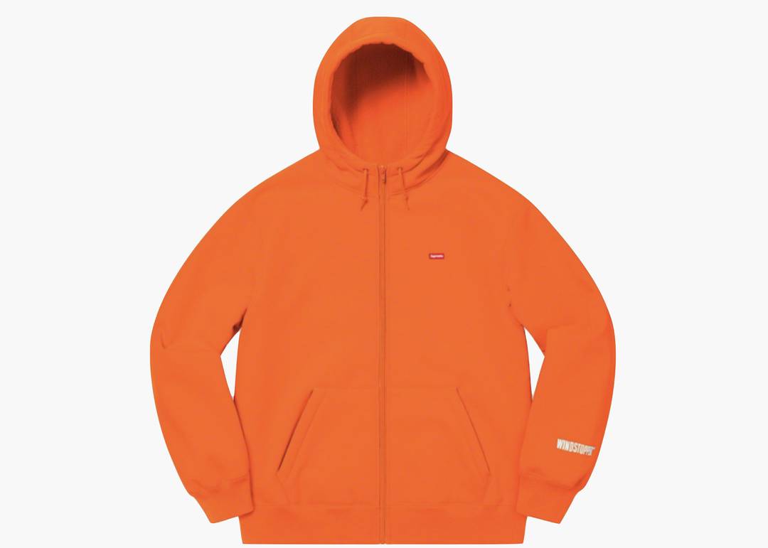 Supreme Windstopper Zip Up Hooded Sweatshirt Orange