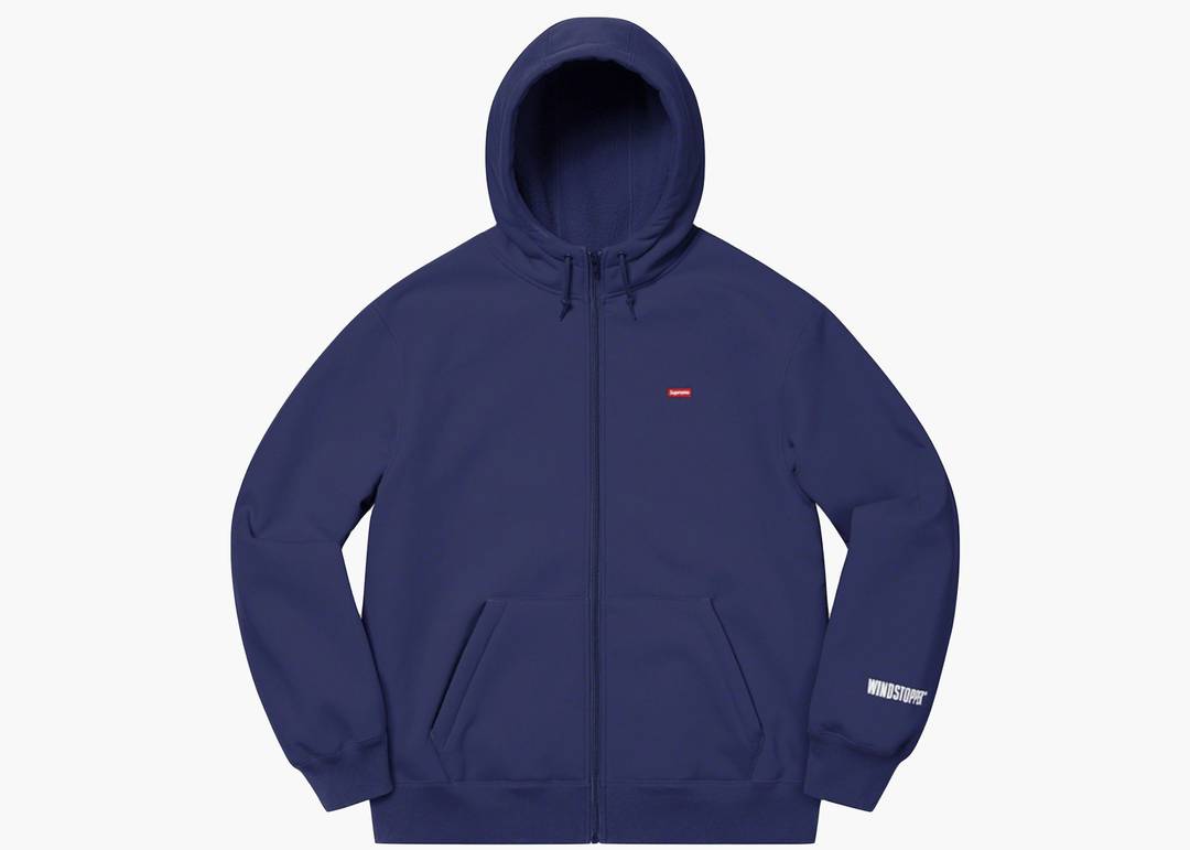 Supreme Windstopper Zip Up Hooded Sweatshirt Washed Navy