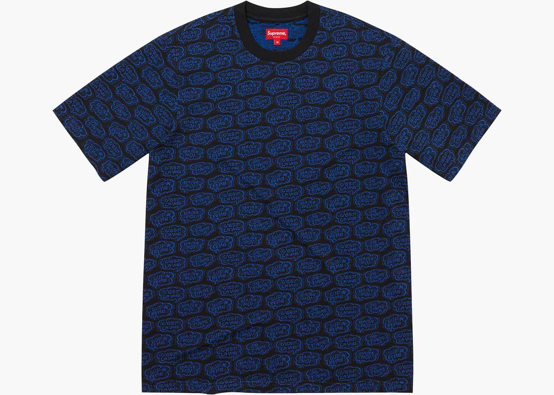 Supreme Word Bubble Jacquard S/S Top Black | Hype Clothinga