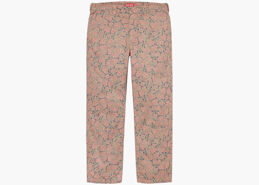 Supreme Work Pant Khaki Floral Cards | Hype Clothinga