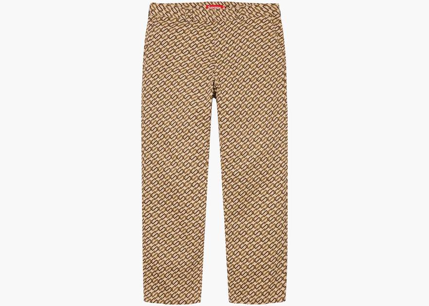 Supreme SS22 Work Pant Khaki Monogram