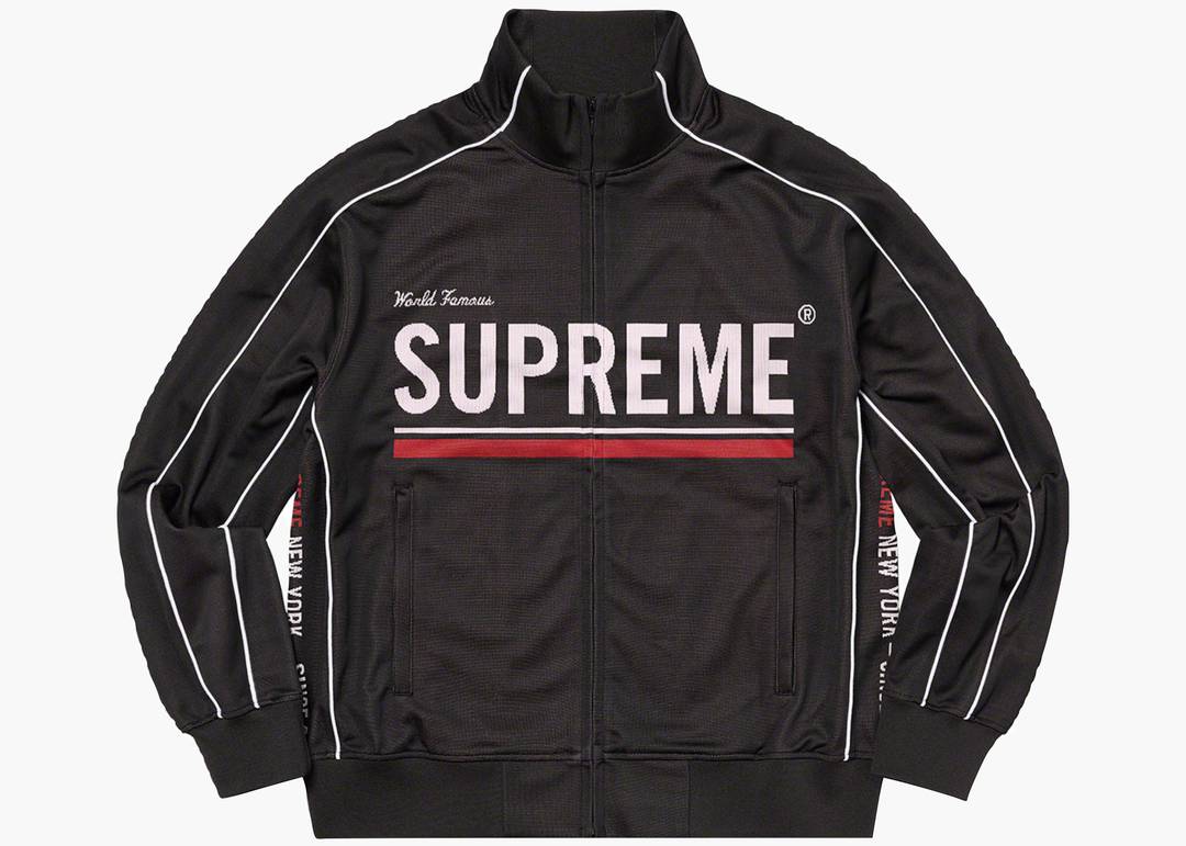 Supreme World Famous Jacquard Track Jacket Black | Hype