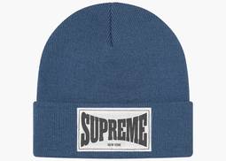 Supreme Woven Label Beanie Slate