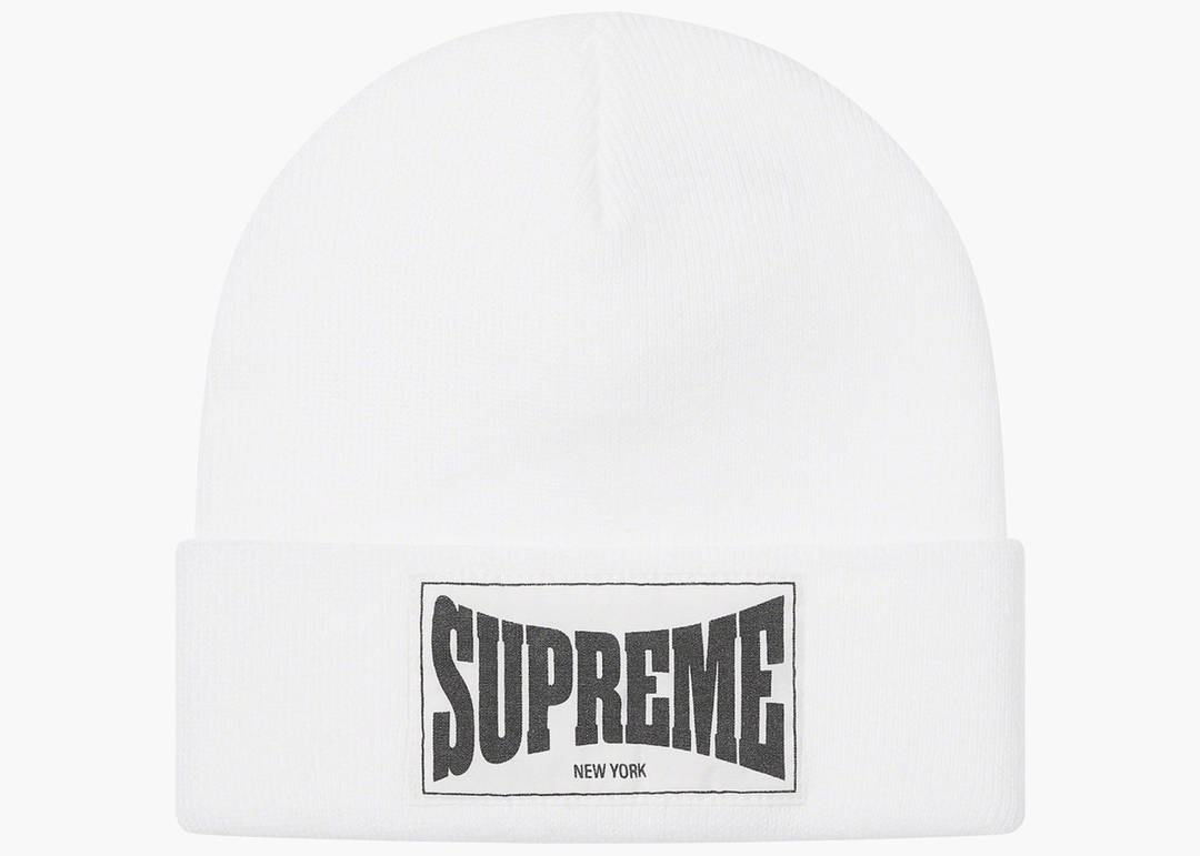 Supreme Woven Label Beanie White