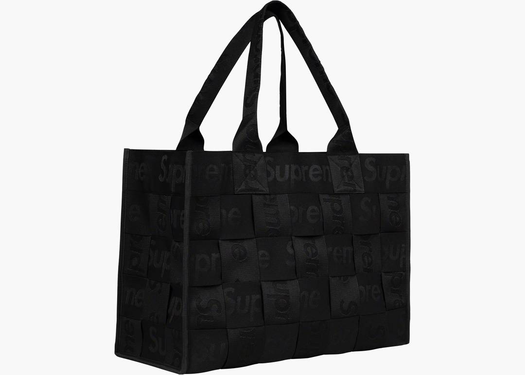 Supreme Woven Large Tote Bag Black | Hype Clothinga