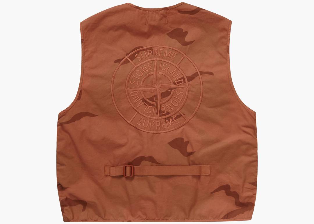 Supreme X Stone Island Camo Cargo Vest Coral | Hype Clothinga Supreme X Stone Island Camo Cargo Vest Coral | Hype Clothinga