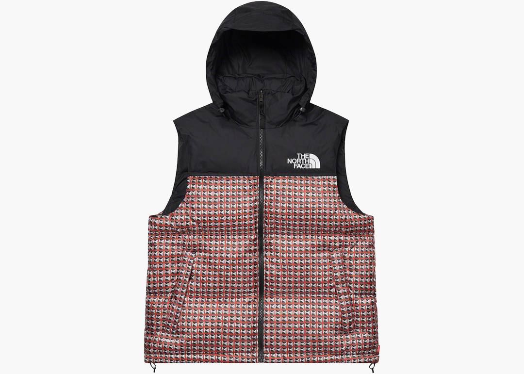 Supreme X The North Face Studded Nuptse Vest Red