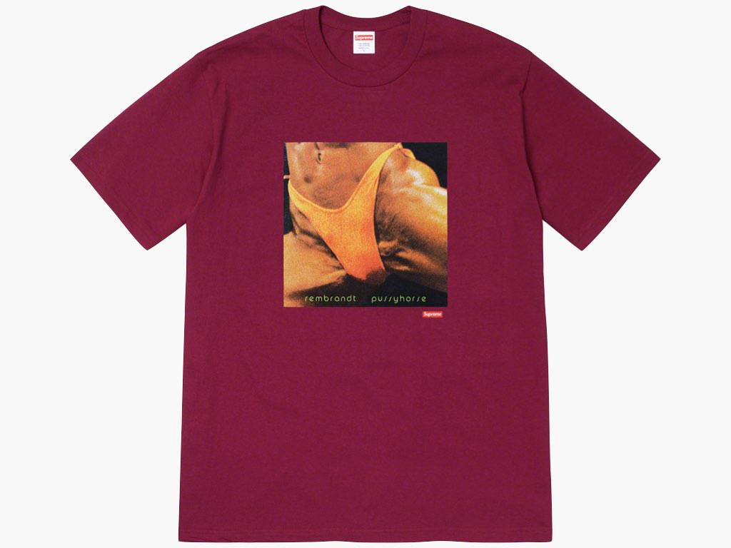 Supreme Butthole Surfers Rembrandt Pussyhorse Tee Dark Magenta