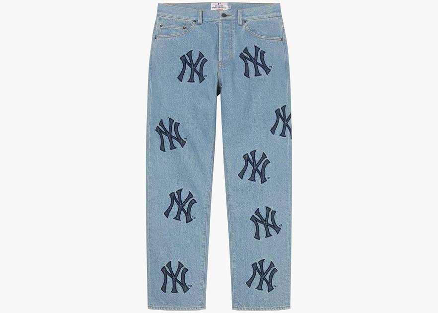 Supreme / New York Yankees Regular Jean Washed Blue