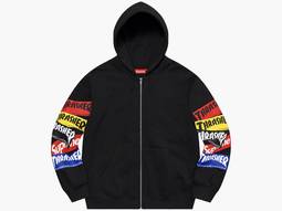 Supreme / Thrasher Multi Logo Zip Up Hooded Sweatshirt Black