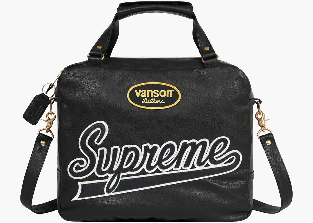 Supreme Leather Shoulder Bag Black - FW23 - US